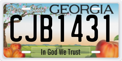 GA license plate CJB1431