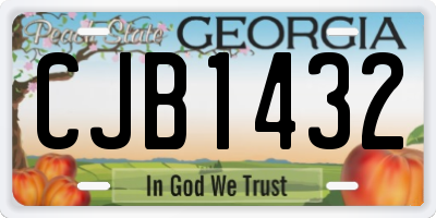 GA license plate CJB1432