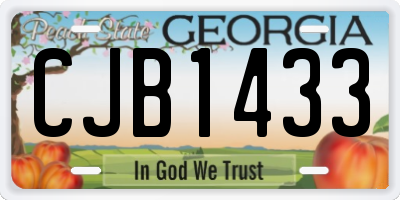 GA license plate CJB1433
