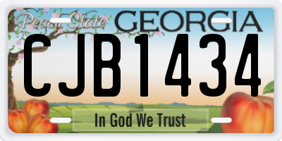 GA license plate CJB1434