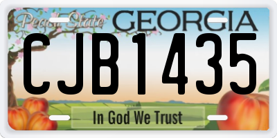 GA license plate CJB1435