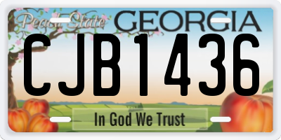 GA license plate CJB1436