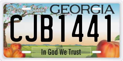 GA license plate CJB1441