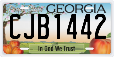 GA license plate CJB1442
