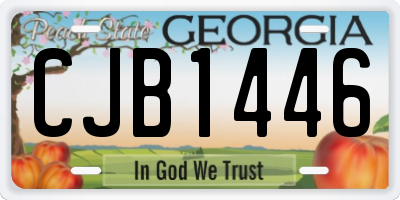 GA license plate CJB1446
