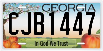 GA license plate CJB1447
