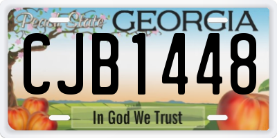 GA license plate CJB1448