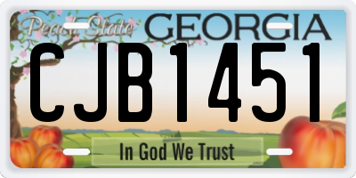 GA license plate CJB1451