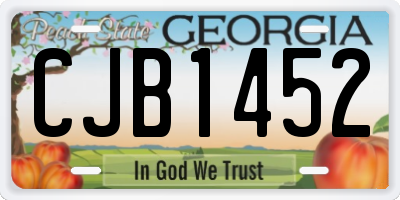GA license plate CJB1452