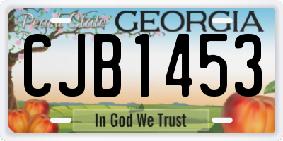 GA license plate CJB1453