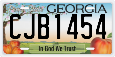 GA license plate CJB1454