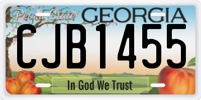 GA license plate CJB1455