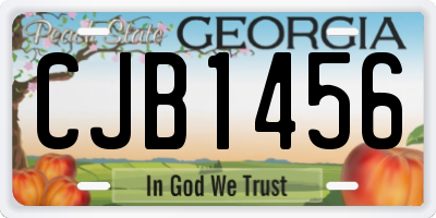 GA license plate CJB1456