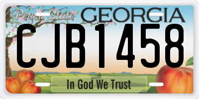GA license plate CJB1458