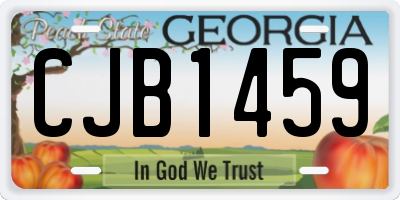 GA license plate CJB1459