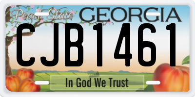 GA license plate CJB1461