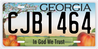GA license plate CJB1464