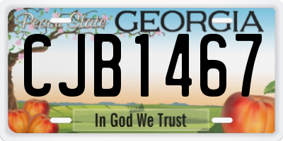 GA license plate CJB1467