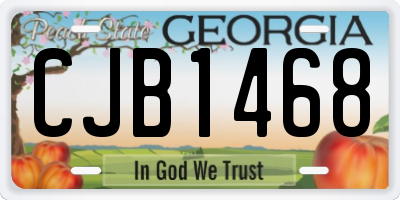 GA license plate CJB1468
