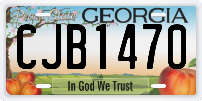 GA license plate CJB1470