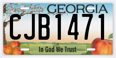 GA license plate CJB1471
