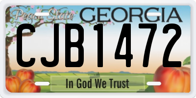GA license plate CJB1472