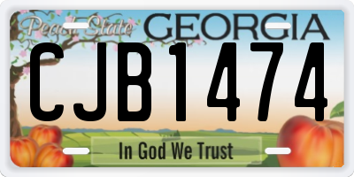 GA license plate CJB1474