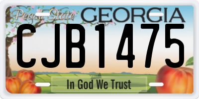 GA license plate CJB1475