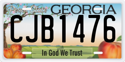 GA license plate CJB1476