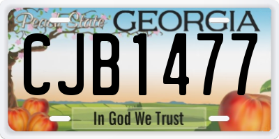 GA license plate CJB1477