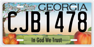 GA license plate CJB1478