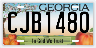 GA license plate CJB1480