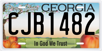 GA license plate CJB1482