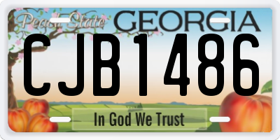 GA license plate CJB1486