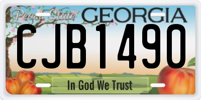 GA license plate CJB1490