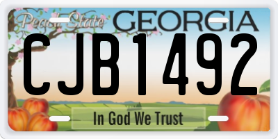 GA license plate CJB1492
