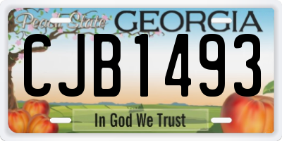 GA license plate CJB1493