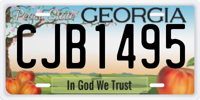 GA license plate CJB1495