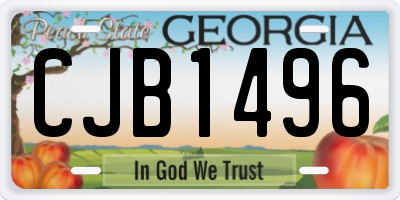 GA license plate CJB1496
