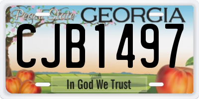GA license plate CJB1497