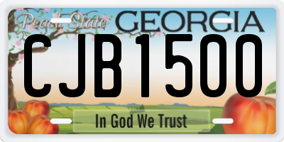 GA license plate CJB1500