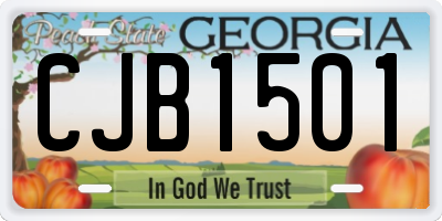 GA license plate CJB1501