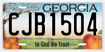 GA license plate CJB1504