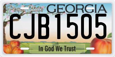 GA license plate CJB1505