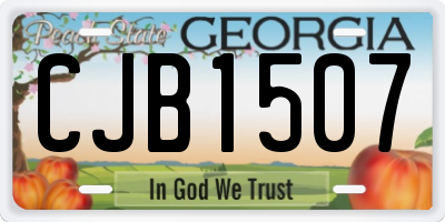 GA license plate CJB1507