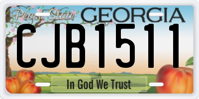 GA license plate CJB1511