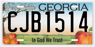 GA license plate CJB1514
