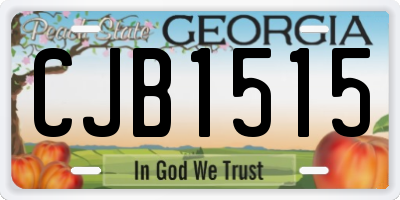 GA license plate CJB1515
