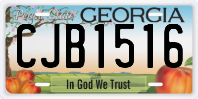 GA license plate CJB1516