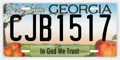 GA license plate CJB1517